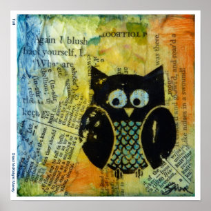 Schale mit Blau und Orange Poster