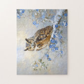 Schale mit blauen Blüten Malerei Puzzle (Vertikal)