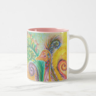 Schale mit buntem Vogel-Entwurf Zweifarbige Tasse
