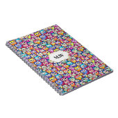 Schale mit bunten Waldvögeln Muster monogramm Notizblock (Rechte Seite)