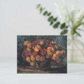 Schale mit Chrysanthemen von Vincent Van Gogh Postkarte (Stehend Vorderseite)