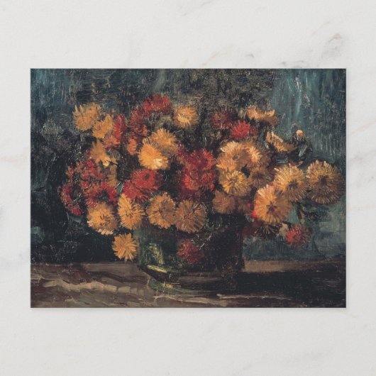 Schale mit Chrysanthemen von Vincent Van Gogh Postkarte (Vorderseite)