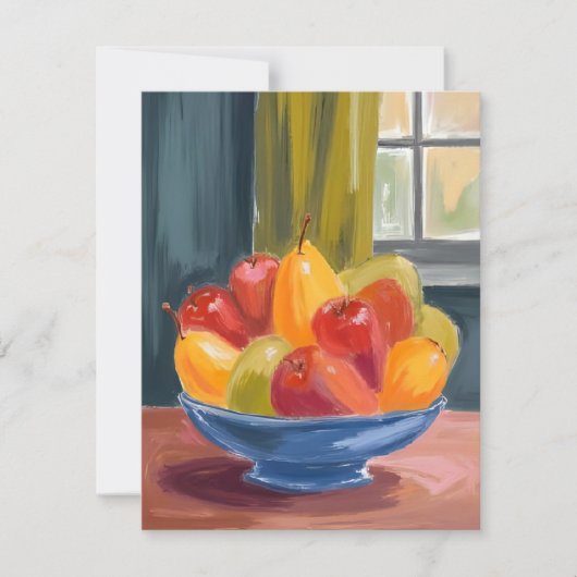 Schale mit Früchten Aquarellmalerei Dankeskarte (Vorderseite)