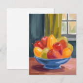 Schale mit Früchten Aquarellmalerei Dankeskarte (Vorne/Hinten)