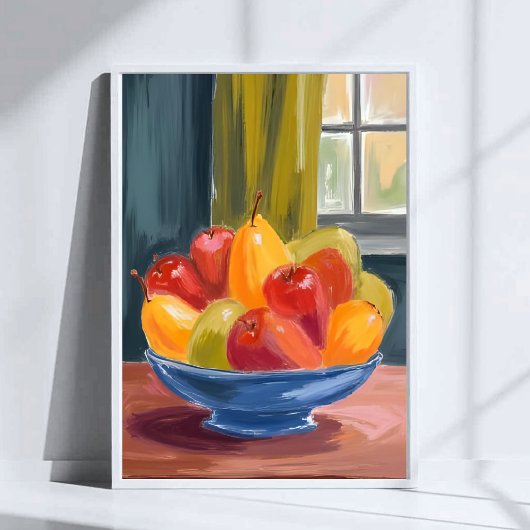 Schale mit Früchten Aquarellmalerei Kunst Poster