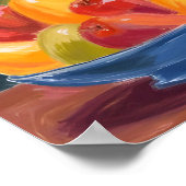 Schale mit Früchten Aquarellmalerei Kunst Poster (Ecke)