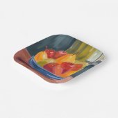 Schale mit Früchten Aquarellmalerei Pappteller (Gewinkelt)