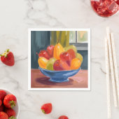 Schale mit Früchten Aquarellmalerei Serviette (Beispiel)