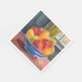 Schale mit Früchten Aquarellmalerei Serviette (Ecke)