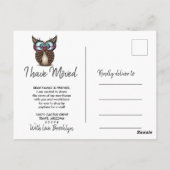 Schale mit großen Augen Bewegende Ankündigung Postkarte (Rückseite)