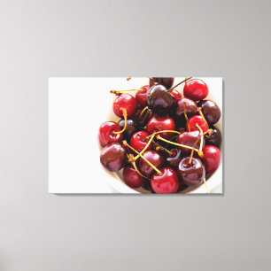 Schale mit Kirschen Leinwanddruck