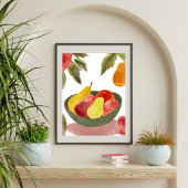 Schale mit Obst | Wasserfarben Zitrusfrüchte Poster