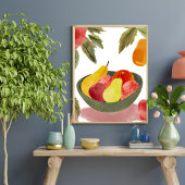 Schale mit Obst | Wasserfarben Zitrusfrüchte Poster
