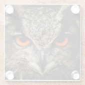 Schale mit Orangenfarbe Glasuntersetzer (Rückseite)