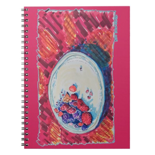 Schale mit roten Früchten Notizblock (Vorderseite)