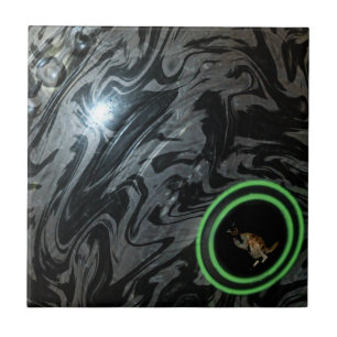 Schale mit schwarzem und grauem Rasen, Keramik Fliese