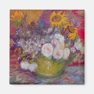Schale mit Sonnenblumen und Rosen von Vincent van  Magnet