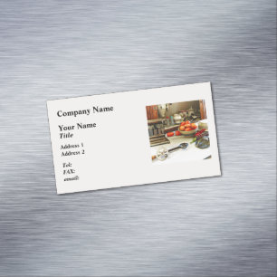 Schale mit Tomaten auf der Arbeitsplatte Magnetische Visitenkarte