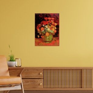 Schale mit Zinnias von Vincent van Gogh, Poster