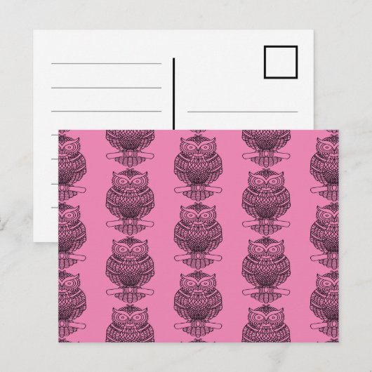 Schale (Muster pink) - Postkarte (Vorne/Hinten)