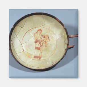Schale ohne Fuß, stehendes Muse, das den Lyre Magnet