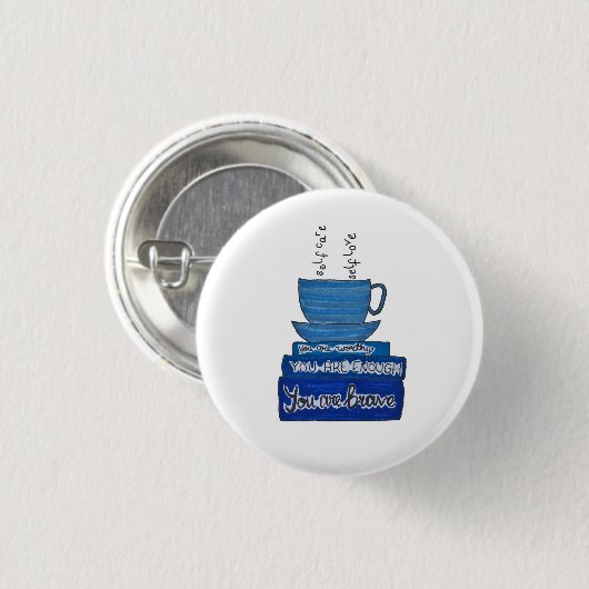 Schale Sorgfalt und Bücher der Liebe Button (Vorne & Hinten)