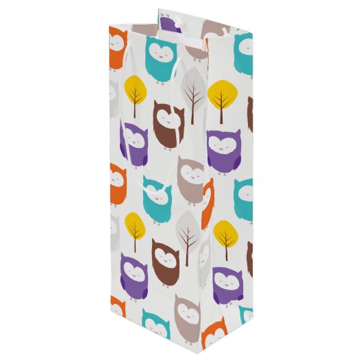 Schale und Blätter Geschenktüte Für Weinflaschen (Rückseite Schrägansicht)