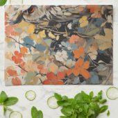 Schale und Blume in Frühlingsgemälden Geschirrtuch (Gefaltet)