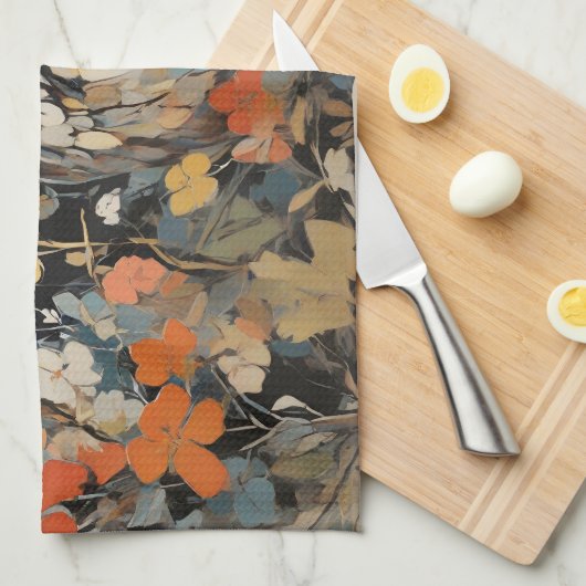 Schale und Blume in Frühlingsgemälden Geschirrtuch (Viertel Falte)