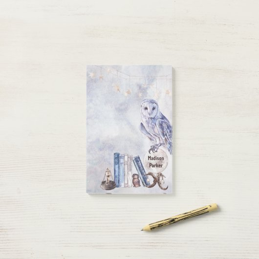 Schale und Bücher Post-it Klebezettel (Auf Schreibtisch)