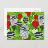 Schale und rote Rosen Postkarte (Vorne/Hinten)