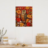 Schale und Zinnia-Blume Poster (Küche)