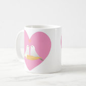 Schale-Valentinsgruß Tauben-Herz Kaffeetasse (Vorderseite Links)