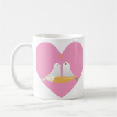 Schale-Valentinsgruß Tauben-Herz Kaffeetasse (Links)