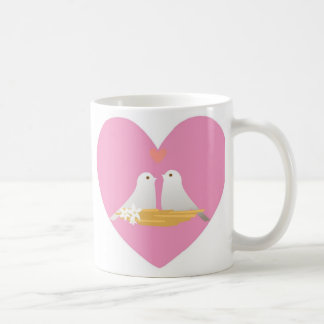 Schale-Valentinsgruß Tauben-Herz Kaffeetasse
