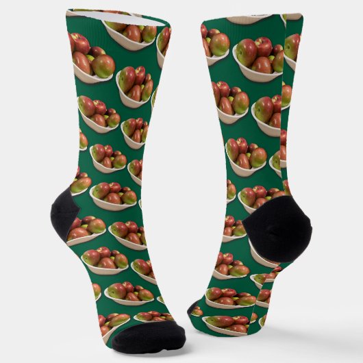 Schale voller Ernteäpfel Socken (Gewinkelt)