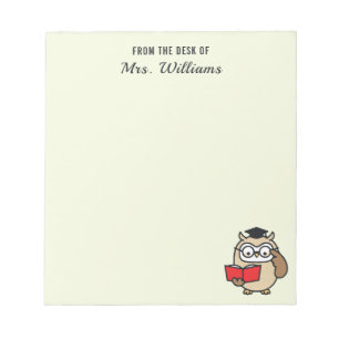 Schale vom Schreibtisch des Individuelle Name Lehr Notizblock