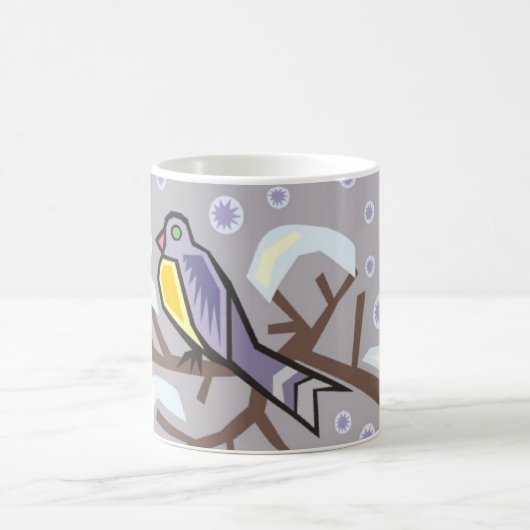 Schale - Winter-Szene mit niedlichem Vogel Kaffeetasse (Mittel)