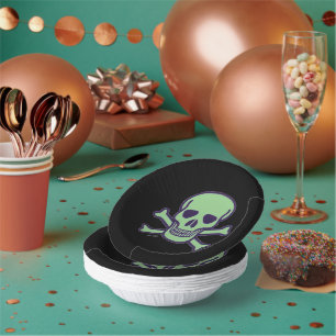 Schalen aus schwarzem grünem Skull Pappteller