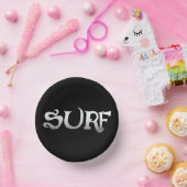 Schalen aus schwarzem Surf Pappteller (Party)