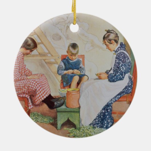 Schälen der Erbsen, Kneipe. in "Lasst Licht Hinin" Keramikornament (Hinten)