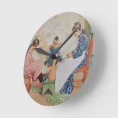 Schälen der Erbsen, Kneipe. in "Lasst Licht Hinin" Runde Wanduhr (Winkel)