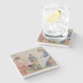 Schälen der Erbsen, Kneipe. in "Lasst Licht Hinin" Steinuntersetzer (Seitenansicht)