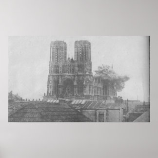 Schälen der Reims-Kathedrale Poster