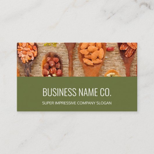 Schalenfrüchte Bohnen - Visitenkarten für gesunde Visitenkarte (Vorderseite)