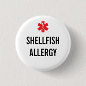 Schalentier-Allergie-Alarm-Knopf Button (Vorderseite)