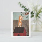 Schalkhafte Corgi-Karte Postkarte (Stehend Vorderseite)