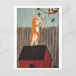 Schalkhafte Corgi-Karte Postkarte