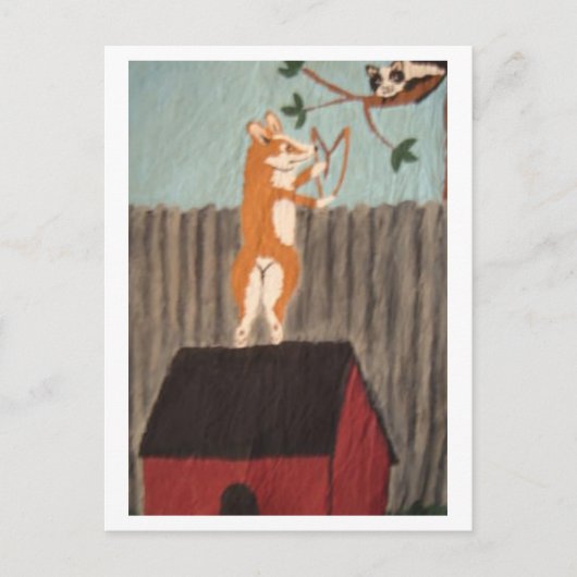 Schalkhafte Corgi-Karte Postkarte (Vorderseite)