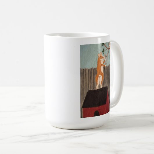 Schalkhafte Corgi-Tasse Kaffeetasse (VorderseiteRechts)